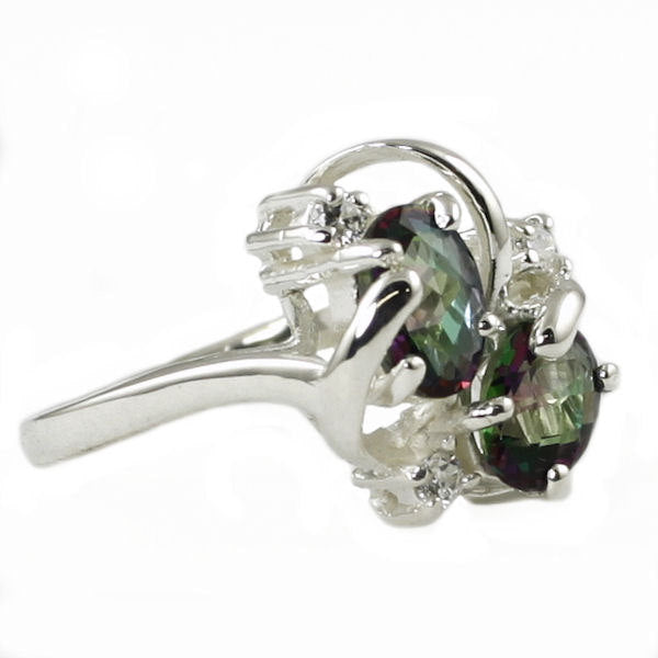 Sterling Silver Ladies Ring Mystic Fire Topaz SR016 Image 2