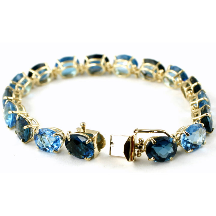 10KY Gold Bracelet London and Swiss Blue Topaz B003 Image 4