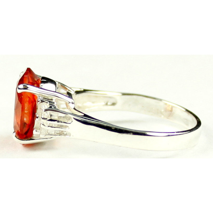 Sterling Silver Ring Created Padparadsha Sapphire SR123 Image 3