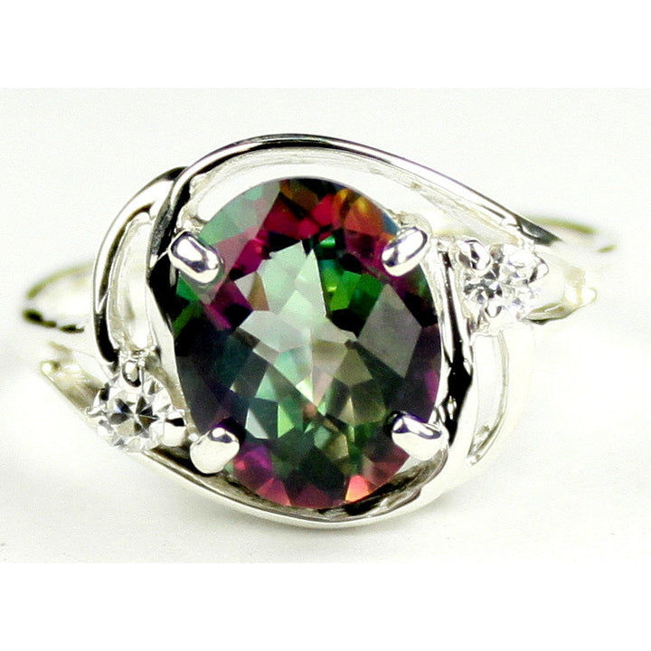 Sterling Silver Ladies Ring Mystic Fire Topaz SR021 Image 1