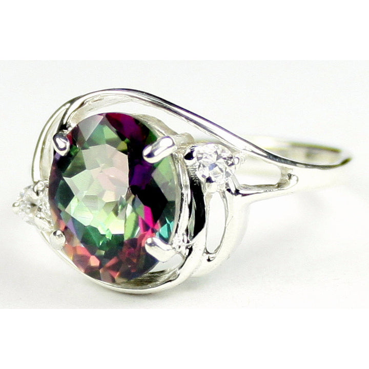 Sterling Silver Ladies Ring Mystic Fire Topaz SR021 Image 2