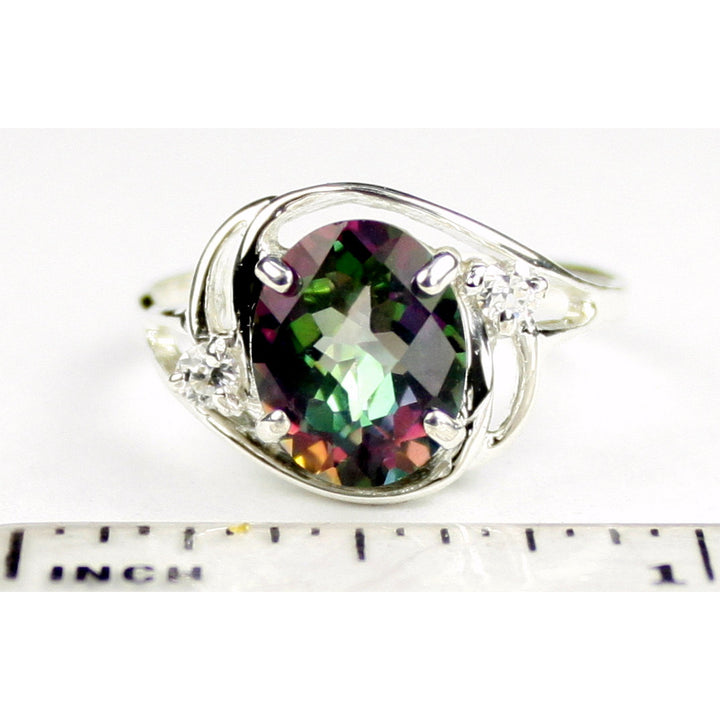 Sterling Silver Ladies Ring Mystic Fire Topaz SR021 Image 4