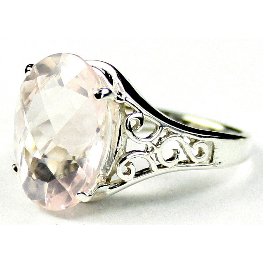 Sterling Silver Ladies Ring Rose Quartz SR049 Image 2