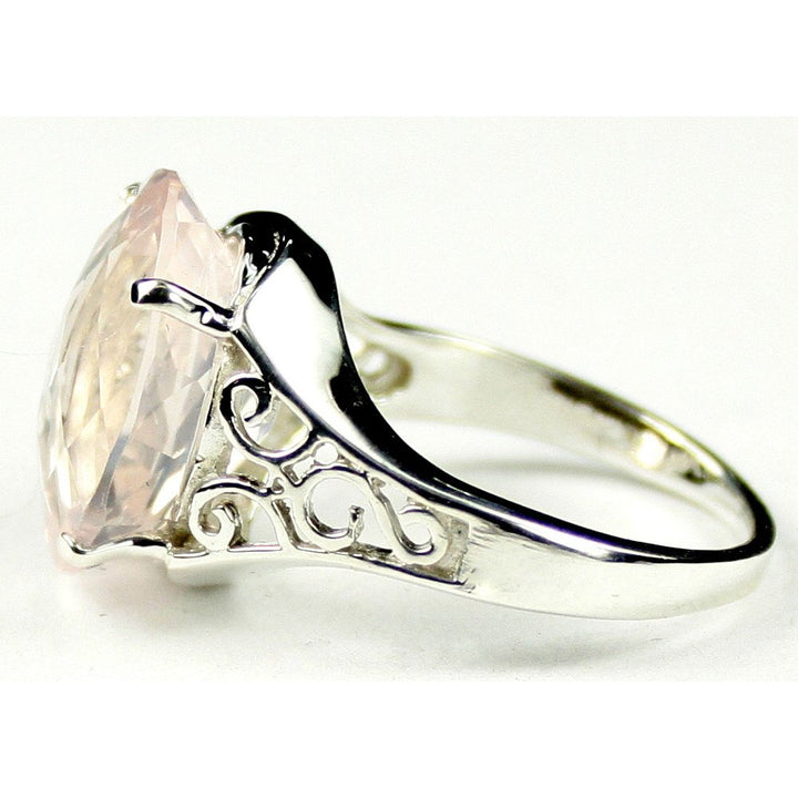 Sterling Silver Ladies Ring Rose Quartz SR049 Image 3