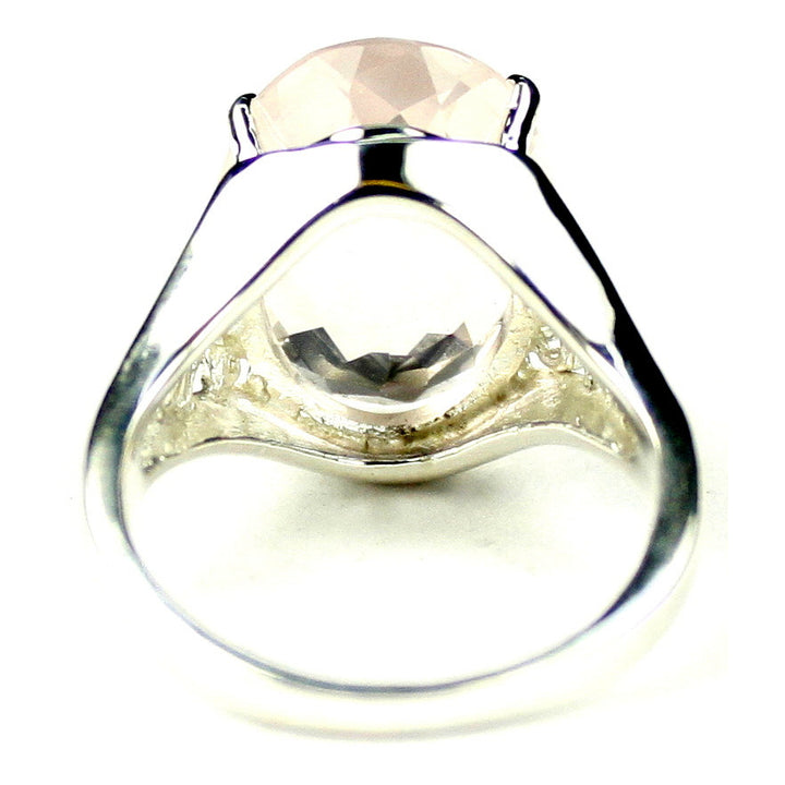 Sterling Silver Ladies Ring Rose Quartz SR049 Image 4