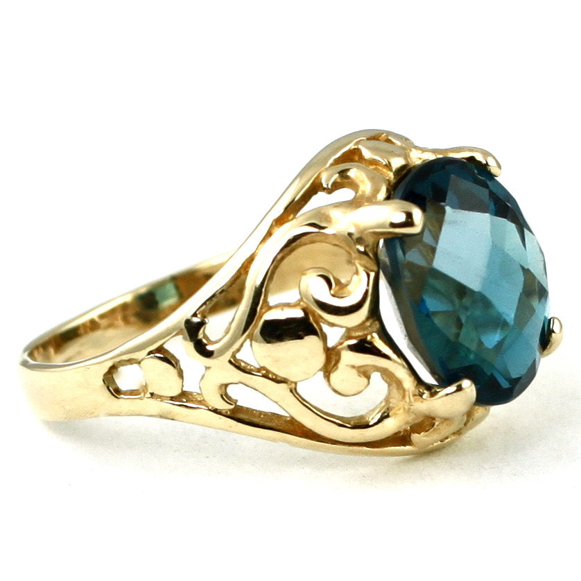 10K Gold Ring London Blue Topaz R004 Image 2
