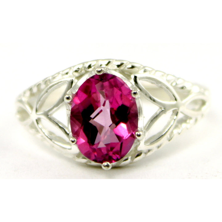 SR137 Pure Pink Topaz 925 Sterling Silver Ring Image 1