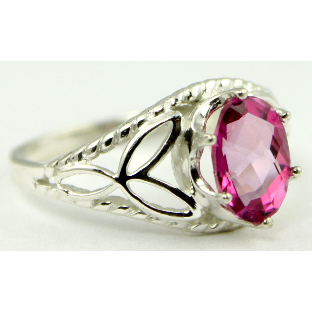 SR137 Pure Pink Topaz 925 Sterling Silver Ring Image 2