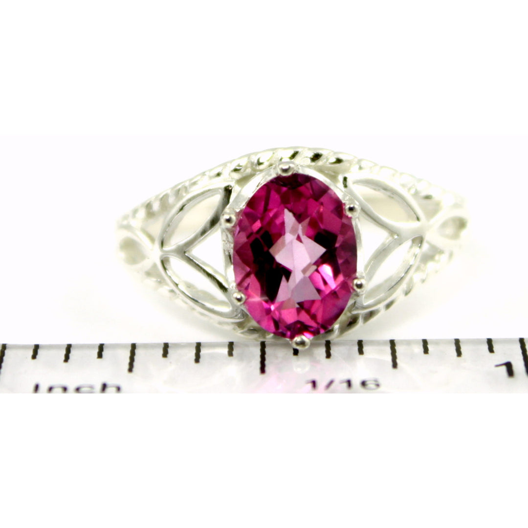 SR137 Pure Pink Topaz 925 Sterling Silver Ring Image 4