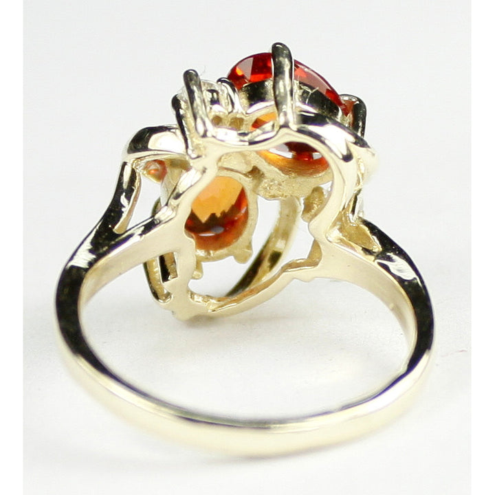 10K Gold Ladies Ring Created Padparadsha Sapphire R016 Image 4