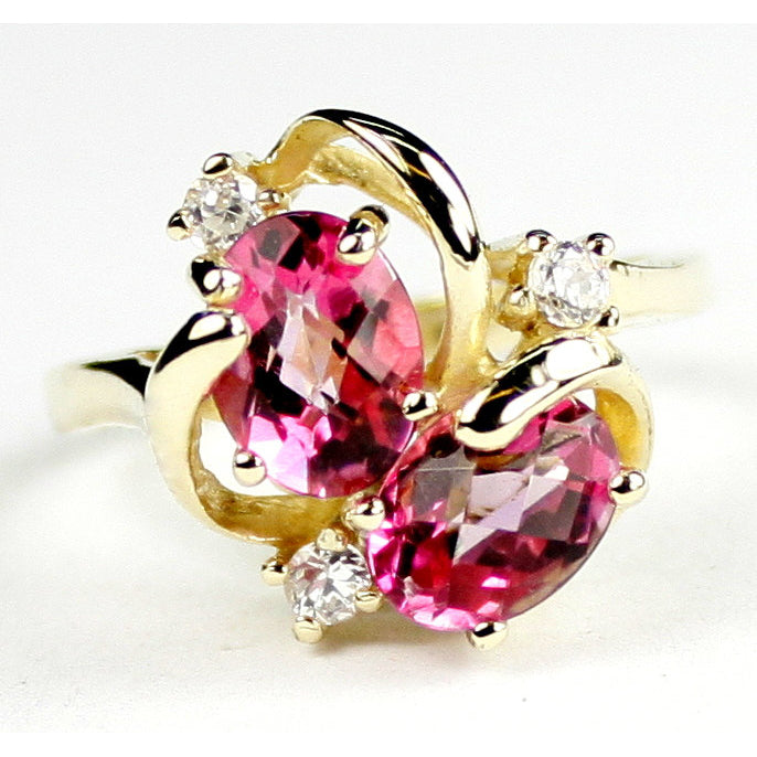 10K Gold Ladies Ring Pure Pink Topaz R016 Image 1