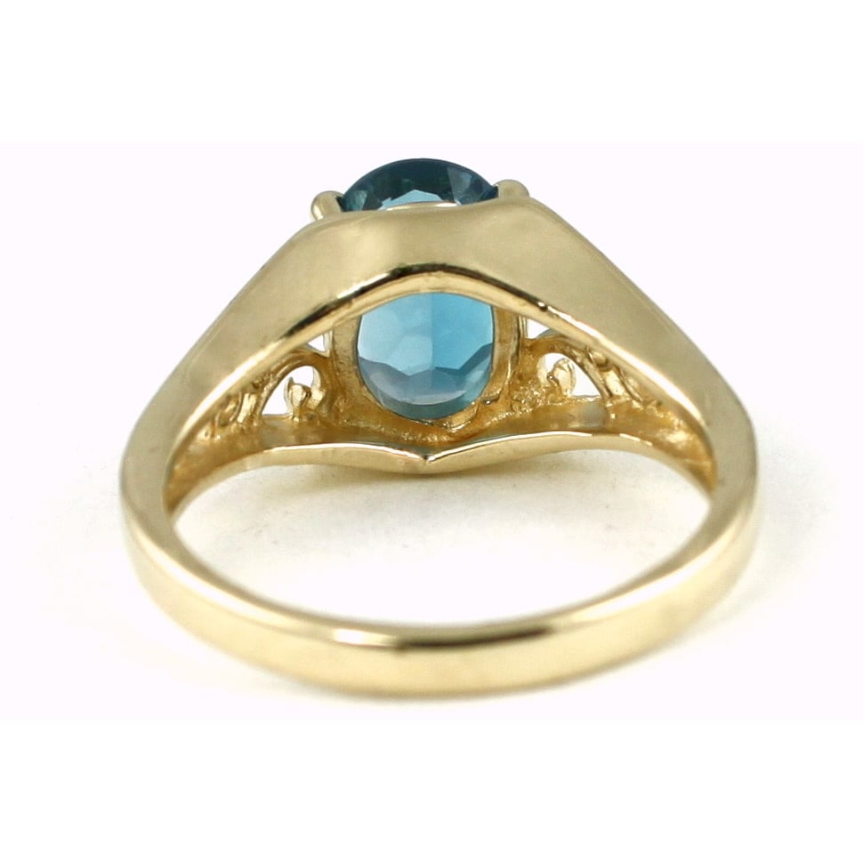 10K Gold Ladies Ring London Blue Topaz R005 Image 4
