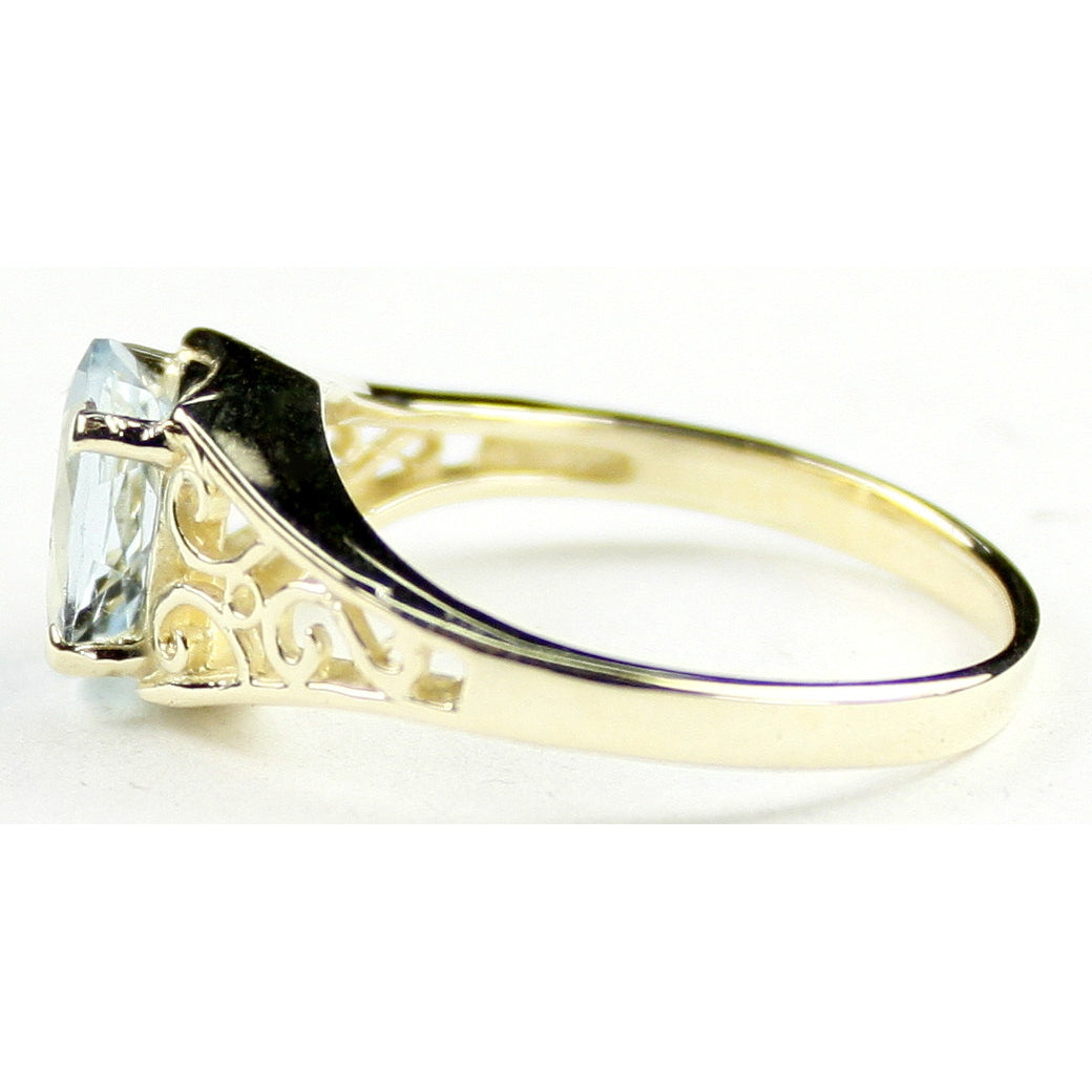 10K Gold Ladies Ring Aquamarine R005 Image 3