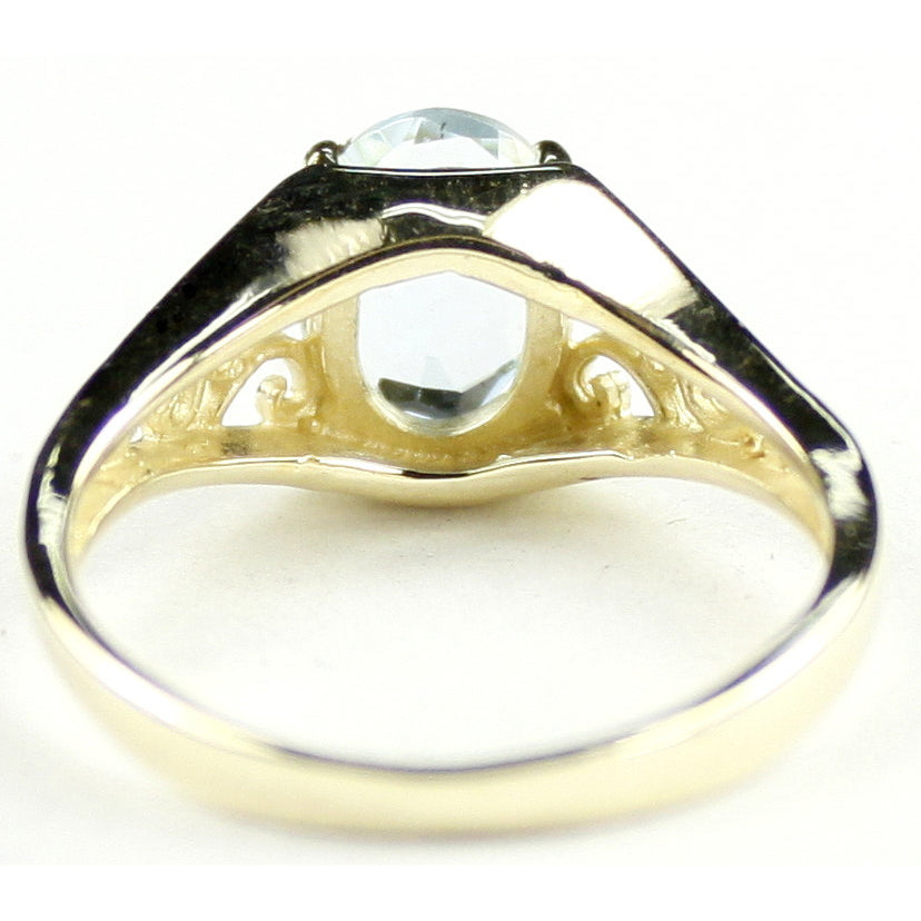 10K Gold Ladies Ring Aquamarine R005 Image 4