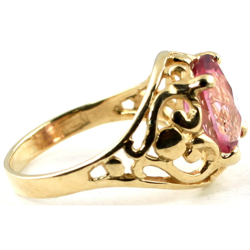 10K Gold Ring Pure Pink Topaz R004 Image 2