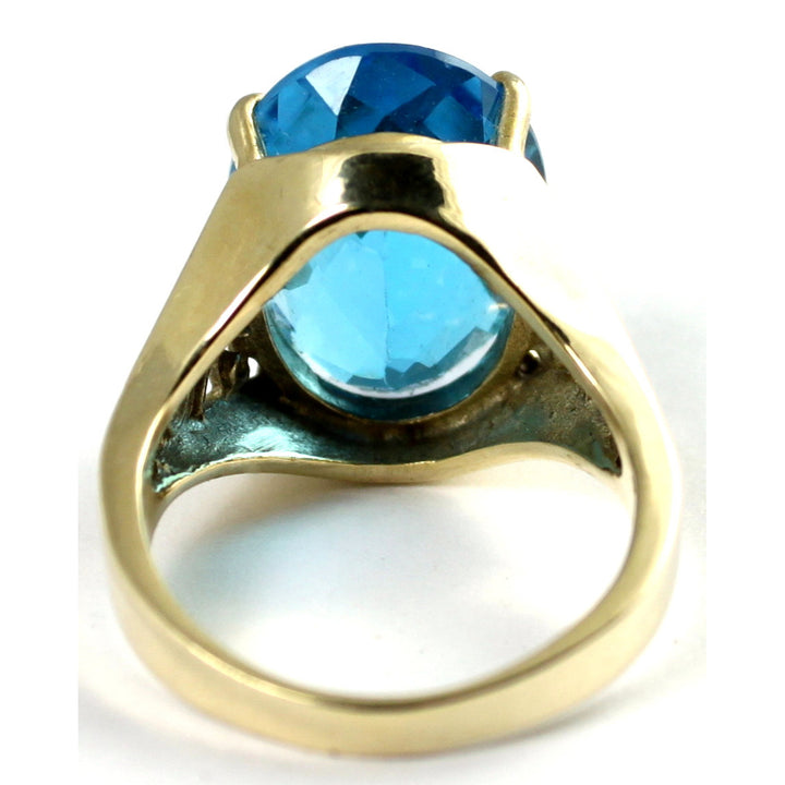 10K Gold Ladies Ring Swiss Blue Topaz R049 Image 4