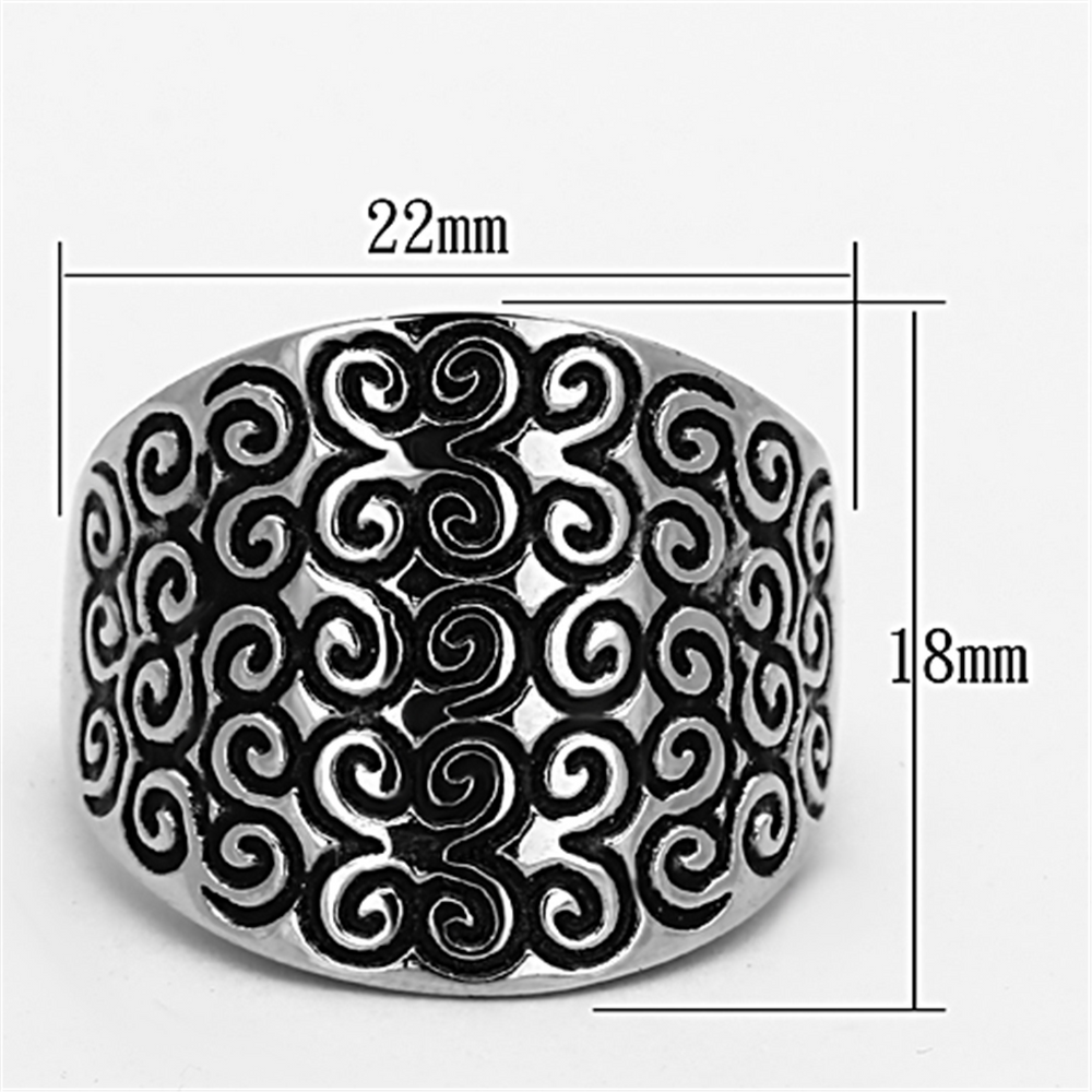 Womens Stainless Steel 316 Epoxy Swirl Design Fashion Ring Image 2