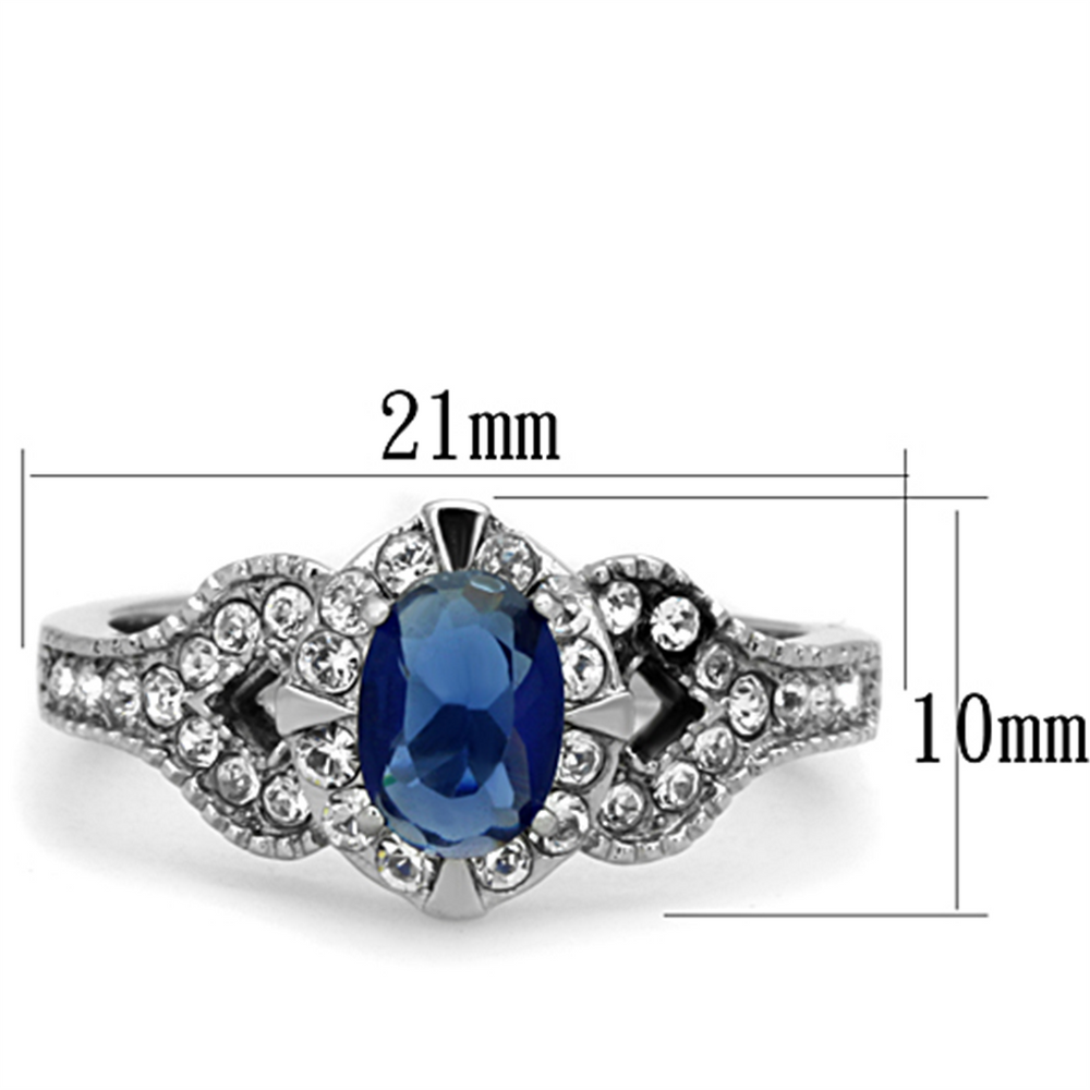 Womens Stainless Steel 316 Aaa Grade Cubic Zirconia 3 Piece Wedding Ring Set Image 2