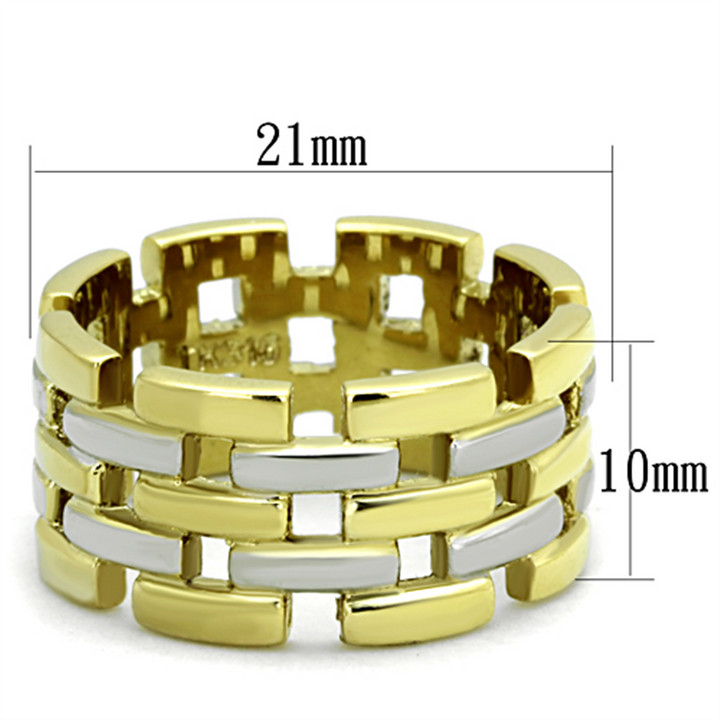 Stainless Steel 316 Two Toned Ion Plated Eternity Fashion Ring Womens Size 5-10 Image 2