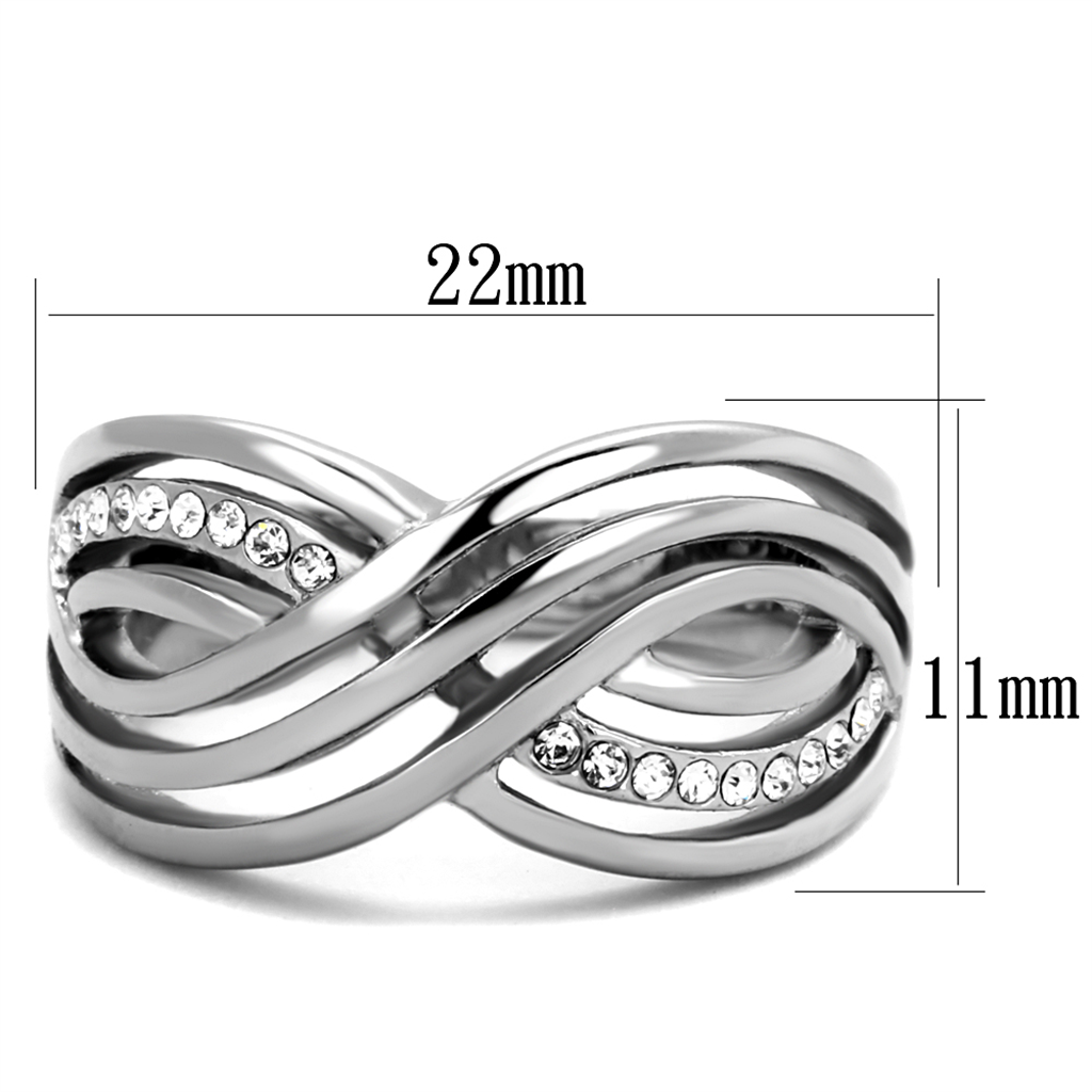 Stainless Steel Womens Round Cut Aaa Cz Anniversary/Infinity Ring Band Sz 5-10 Image 2