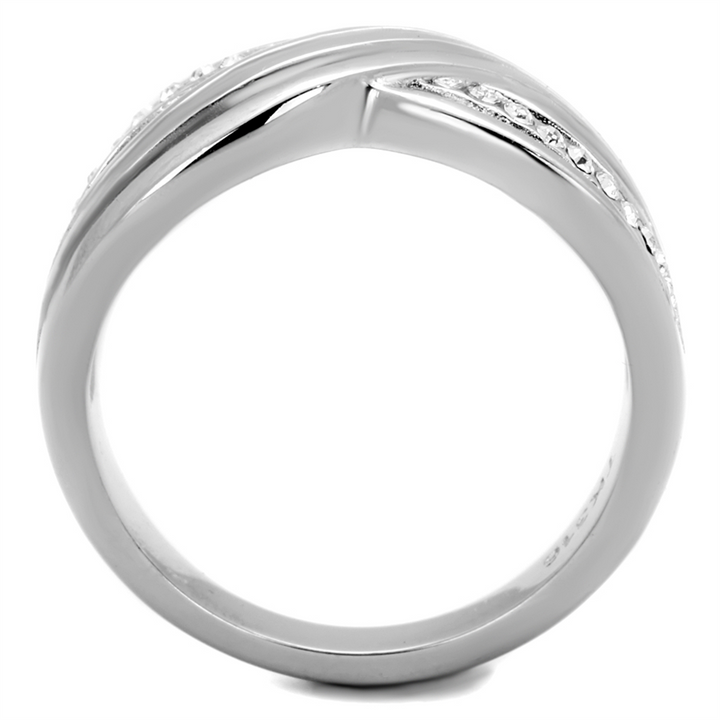 Stainless Steel Womens Round Cut Aaa Cz Anniversary/Infinity Ring Band Sz 5-10 Image 3