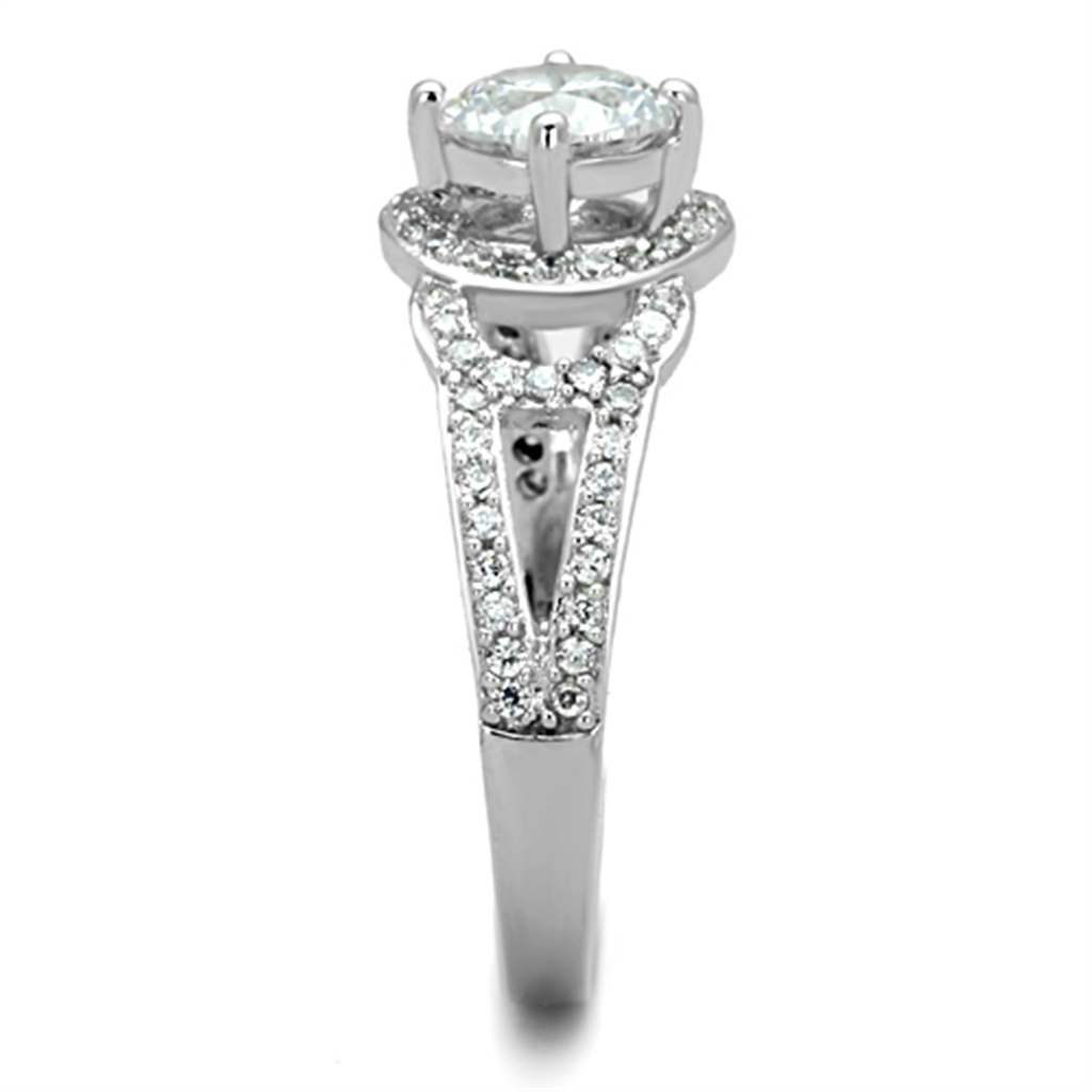 1.25 Ct Round Cut Zirconia High Polished Stainless Steel Engagement Ring Size 5-10 Image 4