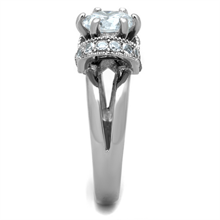 2.5 Ct Round Cut Aaa Zirconia Stainless Steel Engagement Ring Womens Size 5-10 Image 4