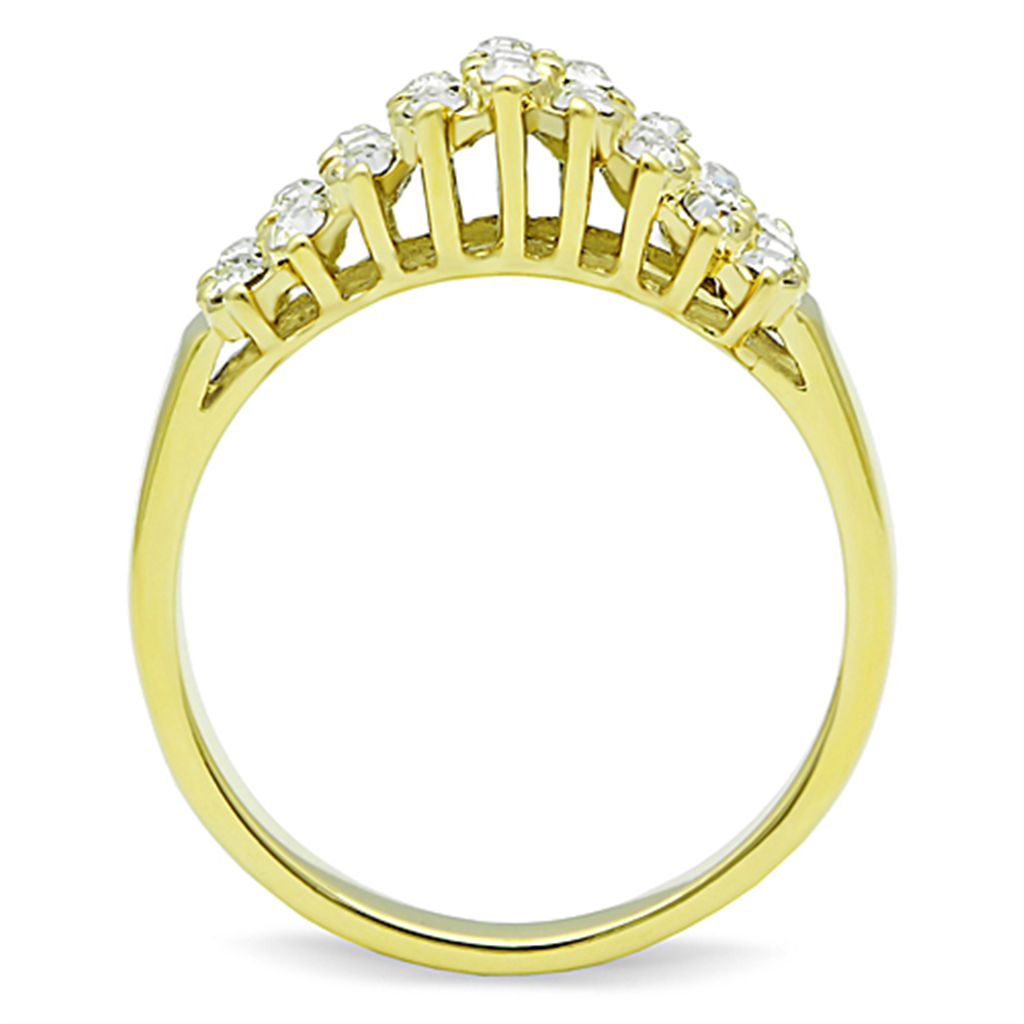 14K Gold Ion Plated Stainless Steel 0.81 Ct Crystal Cocktail Fashion Ring Size 5-10 Image 3