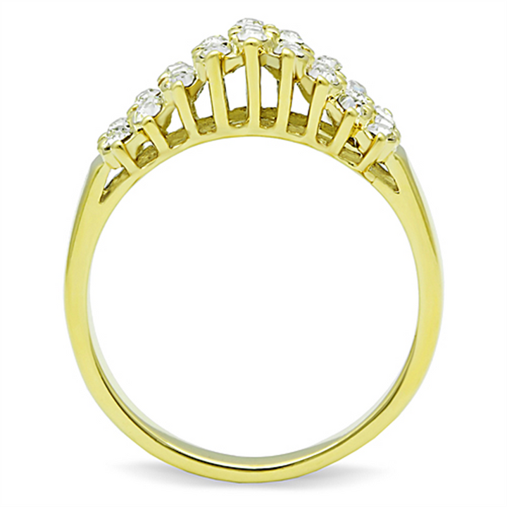 14K Gold Ion Plated Stainless Steel 0.81 Ct Crystal Cocktail Fashion Ring Size 5-10 Image 3