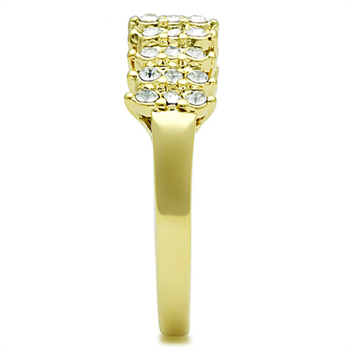 14K Gold Ion Plated Stainless Steel 0.81 Ct Crystal Cocktail Fashion Ring Size 5-10 Image 4