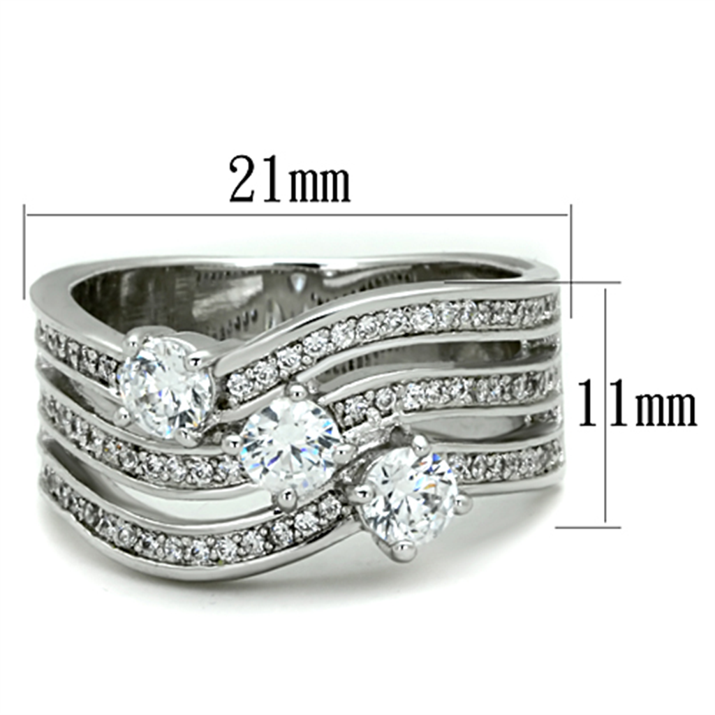 Womens .93 Ct Round Cut Zirconia Stainless Steel Anniversary Ring Band Sz 5-10 Image 2