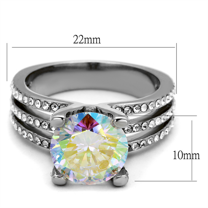 4.41Ct Stunning Cubic Zirconia Stainless Steel Engagement Ring Womens Size 5-10 Image 2