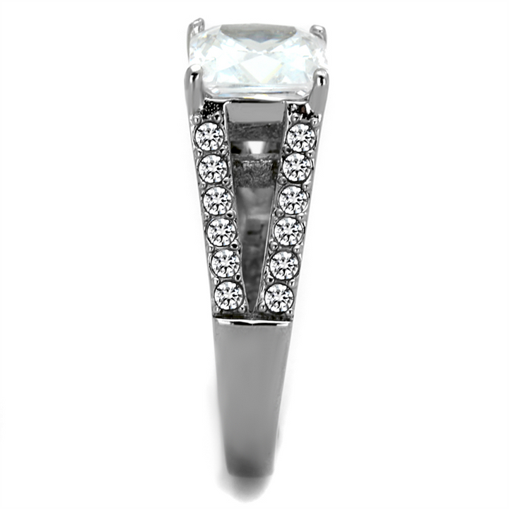 2.75 Ct Princess Cut Aaa Zirconia Stainless Steel Engagement Ring Womens Sz 5-10 Image 4