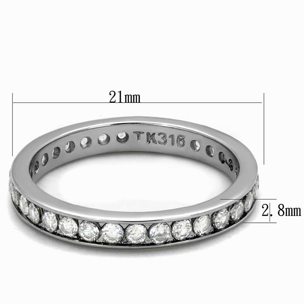 Womens Round Cut Aaa Zirconia Eternity Anniversary Wedding Ring Band Size 5-10 Image 2