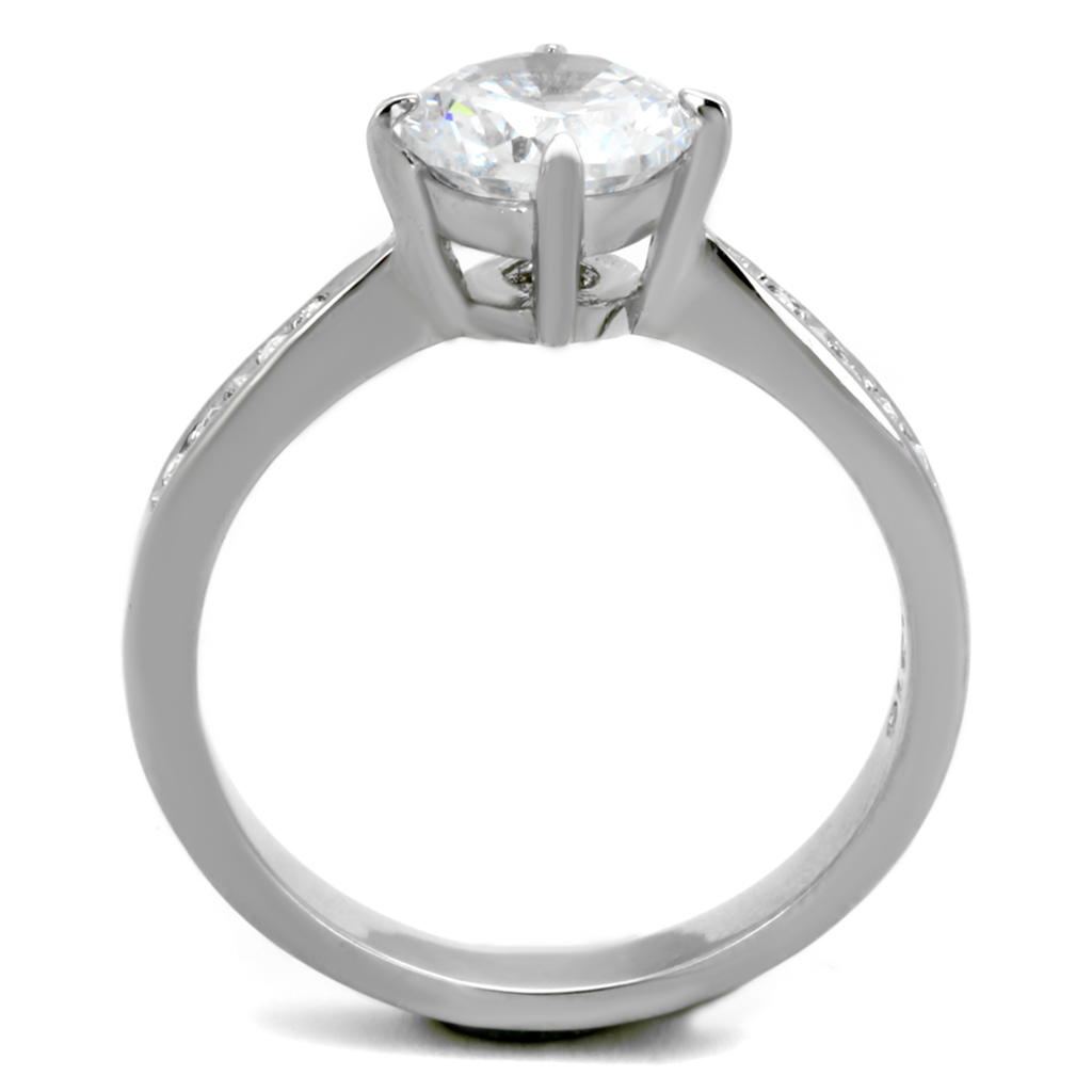 1.30 Ct Round Cut Cubic Zirconia Stainless Steel Engagement Ring Womens Sz 5-10 Image 3