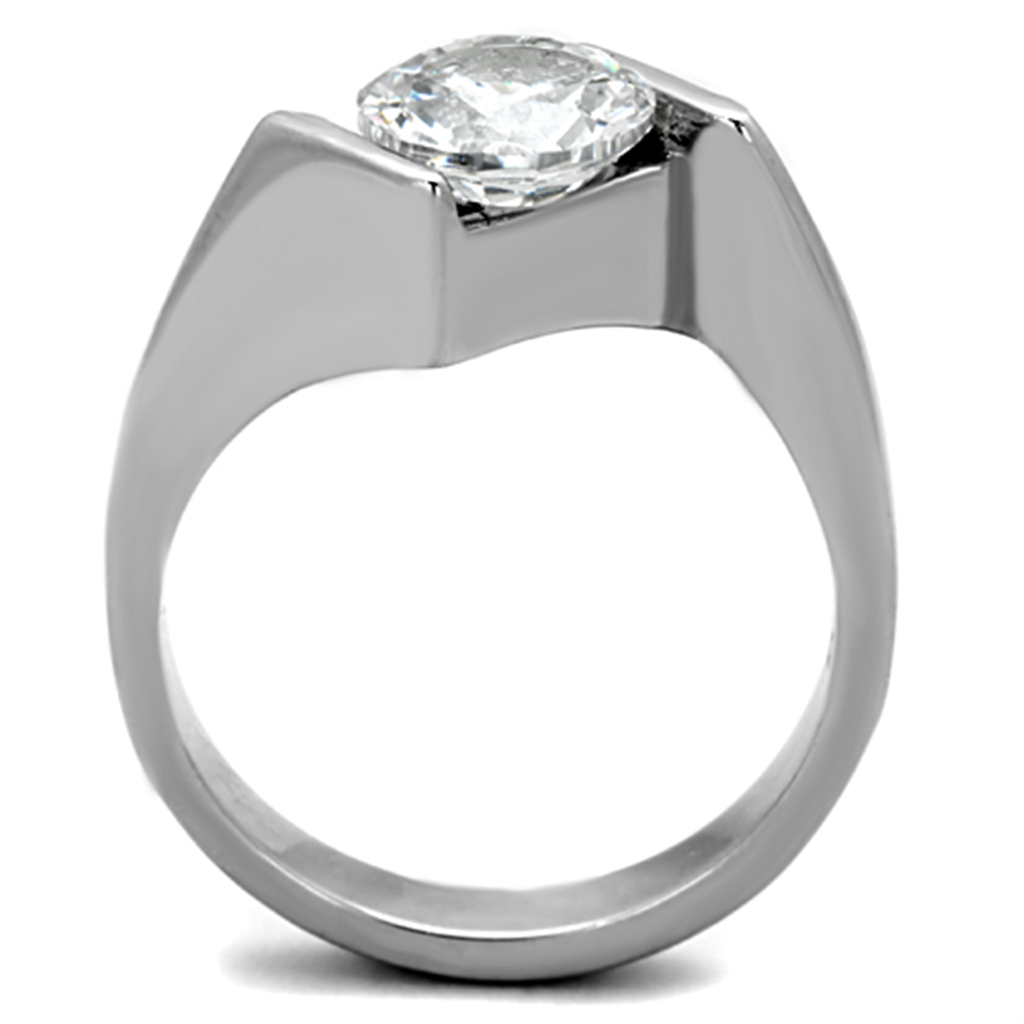 2.04 Ct Round Cut Cubic Zirconia Stainless Steel Engagement Ring Womens Sz 5-10 Image 3