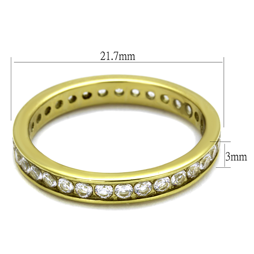 Womens Round Cut Cz 14K Gp Stainless Steel Anniversary Wedding Ring Band Sz 5-12 Image 2