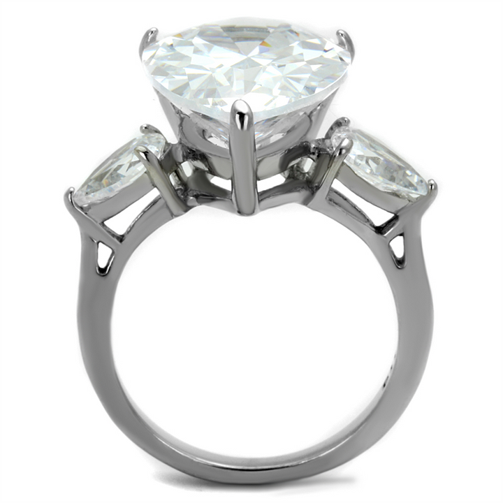 Womens 11.83Ct Pear Shape Cubic Zirconia Stainless Steel Engagement Ring Sz 5-10 Image 3