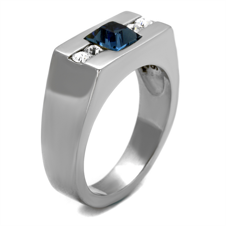 Mens 1.68Ct Montana Princess Cut Simulated Diamond Stainless Steel Ring Sz 8-13 Image 4