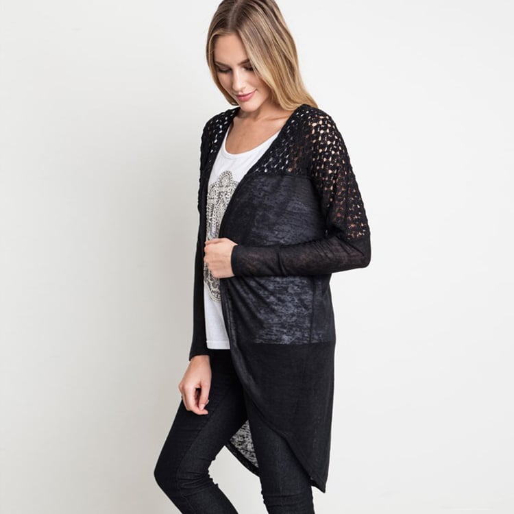 Drop Shoulder Dolman Sleeve Cardigan Image 2