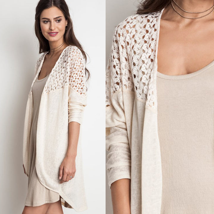 Drop Shoulder Dolman Sleeve Cardigan Image 1