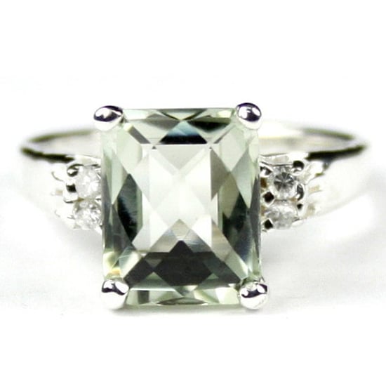 SR221 Green Amethyst Sterling Silver Ring Image 1