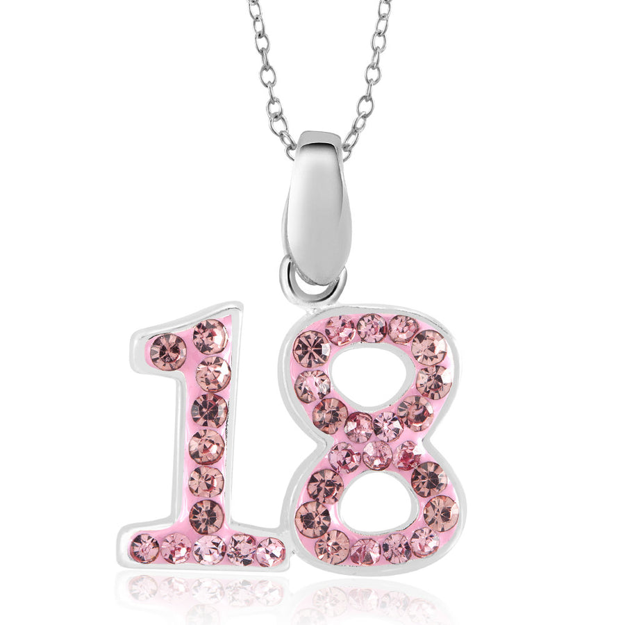 Rhodium Plated Crystal 18 Necklace Image 1