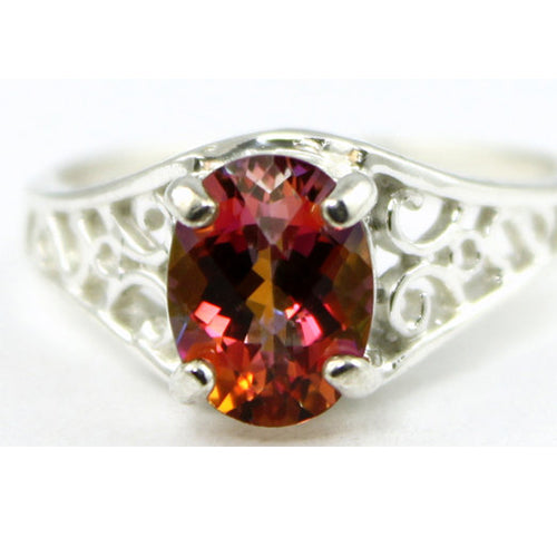 Sterling Silver Ladies Ring Twilight Fire Topaz SR005 Image 1