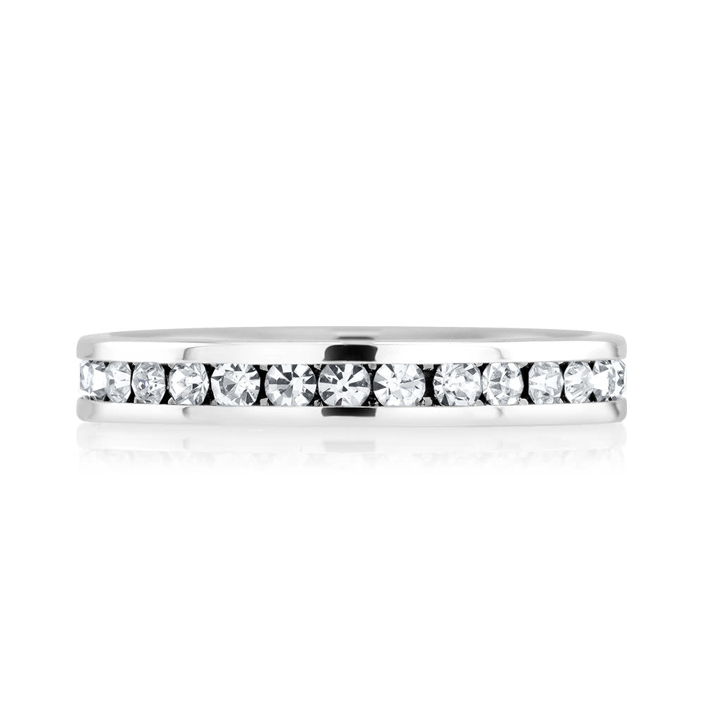 Sterling silver Finish Crystal Eternity Band Sizes 6-9 Available Image 2