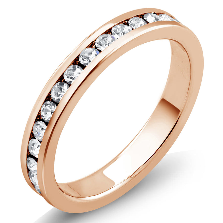 Rose Gold Plated Crystal Eternity Band Sizes 6-9 Available Image 1