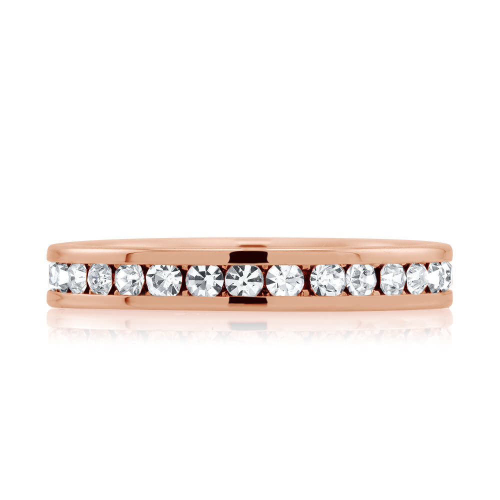 Rose Gold Plated Crystal Eternity Band Sizes 6-9 Available Image 2