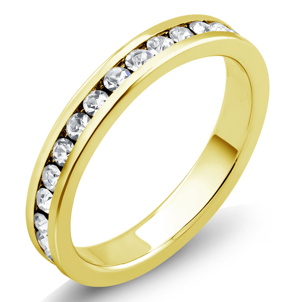 Gold Plated Crystal Eternity Band Sizes 6-9 Available Image 1