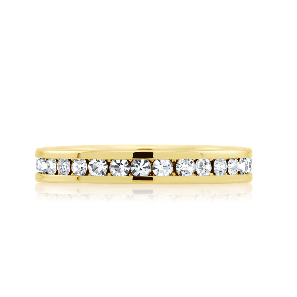 Gold Plated Crystal Eternity Band Sizes 6-9 Available Image 2