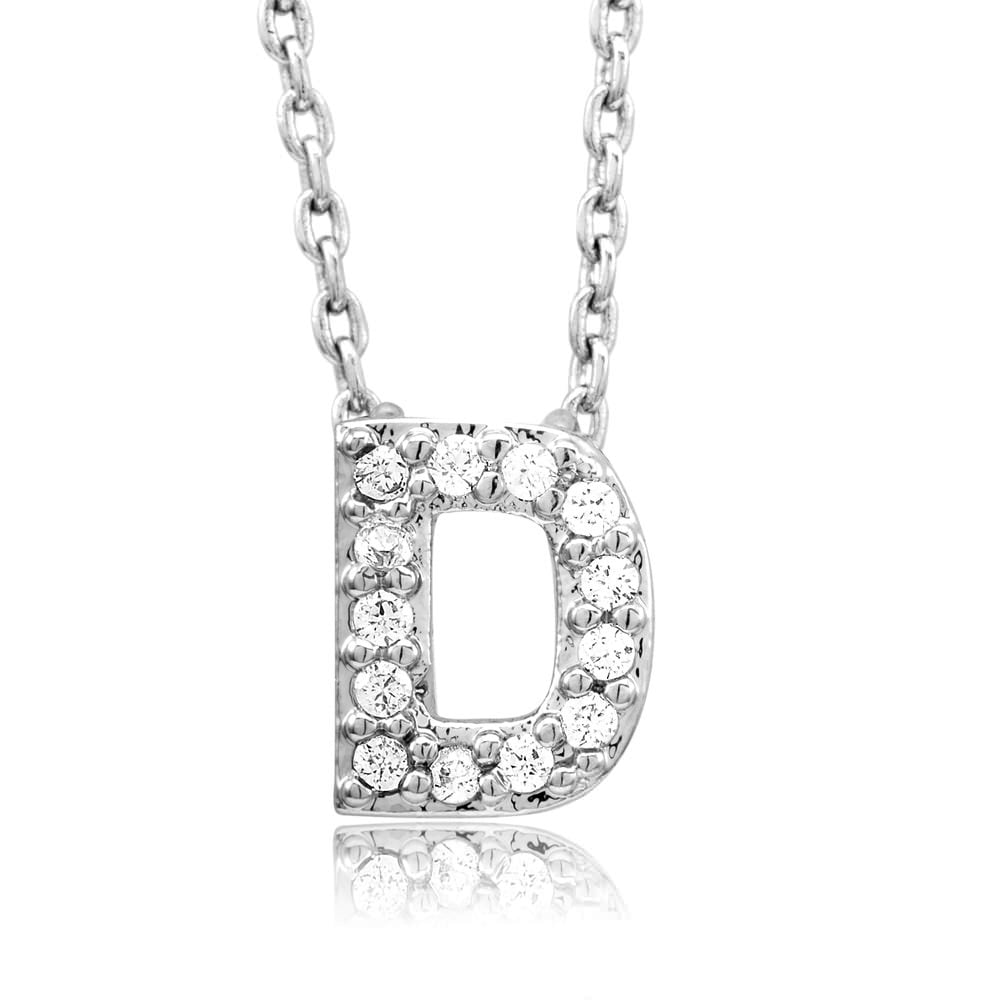 Sterling Silver Plated CZ Initial A Necklace Image 4